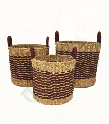 Hogla Beautiful Multipurpose Use Basket with Handles set of 3