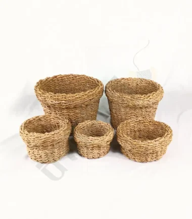 Seagrass Handwoven Natural Planter Pot set of 5