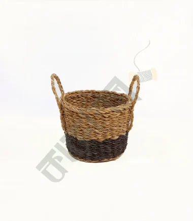 Handwoven Seagrass Planter Basket with Handel