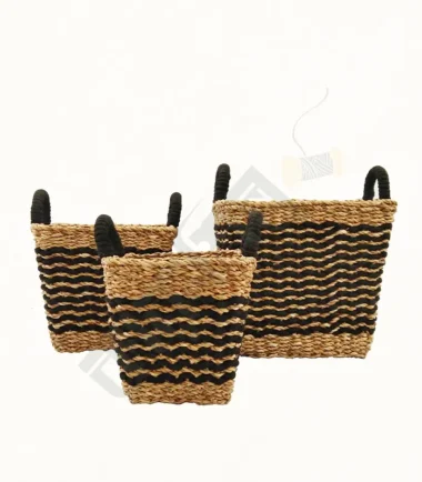 Seagrass Planters with Dyed Jute set of 3