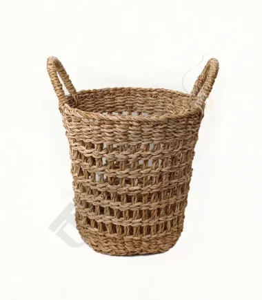 Stylish Handwoven Seagrass Planter Basket with Handle