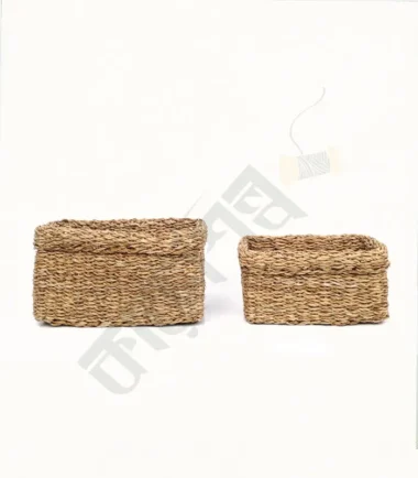 Seagrass Handwoven Natural  Storage Basket set of 2