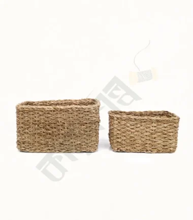 Seagrass Handwoven Natural  Storage Baskets set of 2