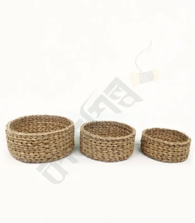 Seagrass Handwoven Round Fruit Basket set of 3