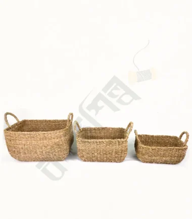 Seagrass Storage Basket with handles set of 3